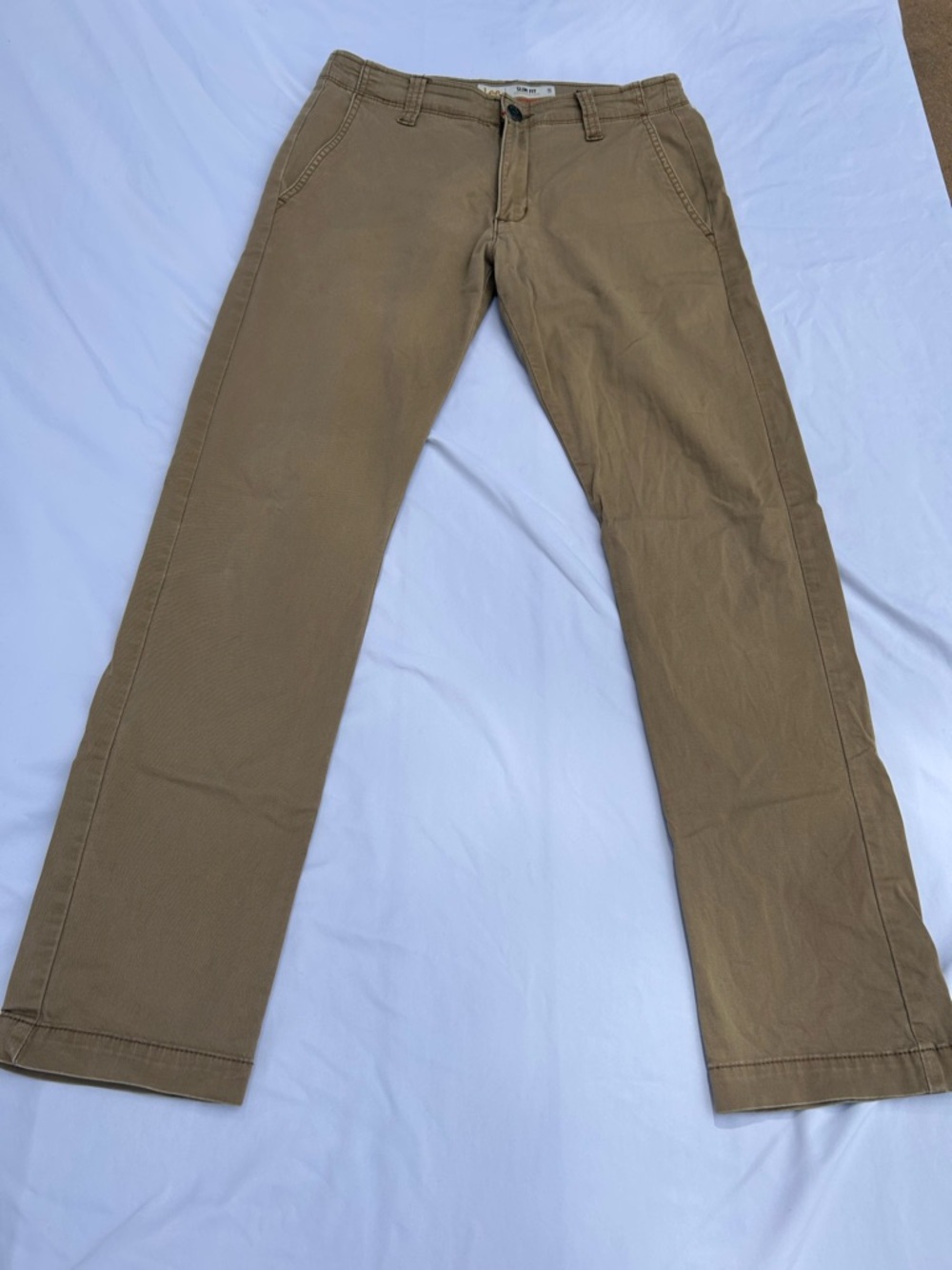 Lee Men's Chino Pants slim fit tapered leg in Light Brown size 29x30